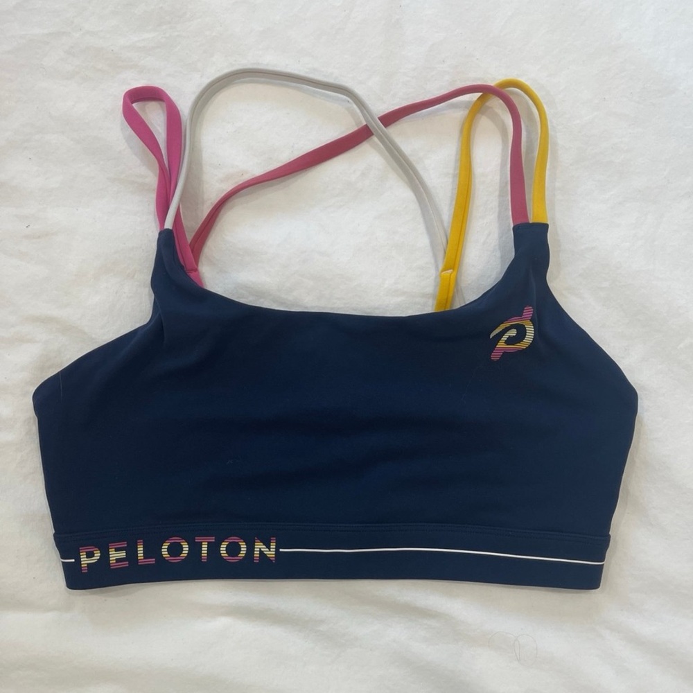 Peloton Sports Bras in Blue and Pink for Active Performance
